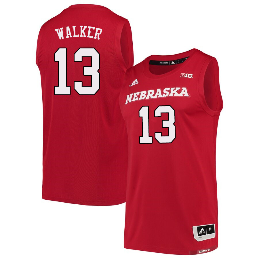 Men #13 Derrick Walker Nebraska Cornhuskers College Basketball Jerseys Sale-Scarlet